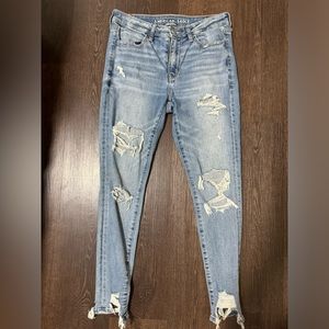 American Eagle ripped high-waisted skinny jeans